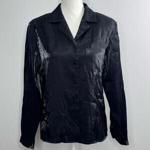 Vintage gothic N Touch black button up top size 8